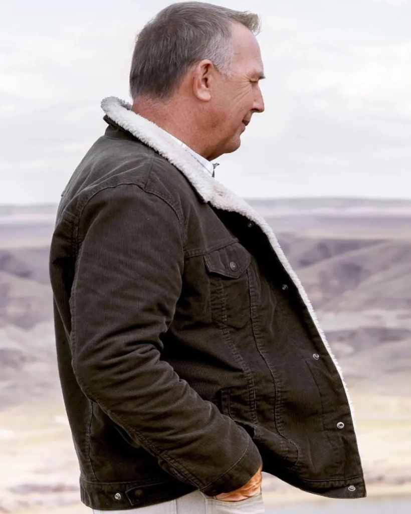 Yellowstone John Dutton Brown Corduroy Jacket - Image 3