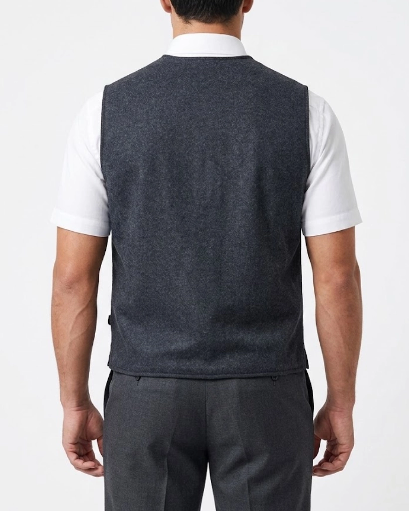 Yellowstone S03 John Dutton Grey Wool Vest - Image 3