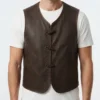 Yellowstone 1883 Josef Brown Leather Vest - Image 2