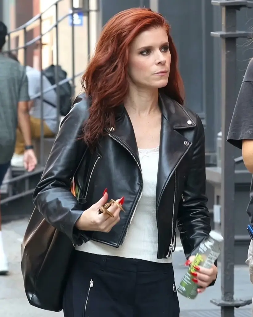 kate mara leather jacket
