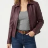 Wild Cards S03 Kaylah Zander Burgundy Leather Jacket - Image 2