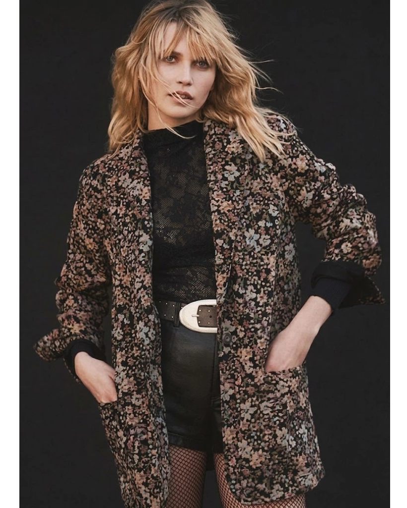 Yellowstone S05 Beth Dutton Floral Wool Coat - Image 4