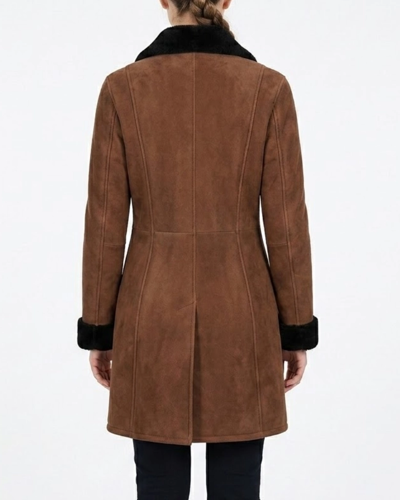 Yellowstone S03 Monica Dutton Suede Leather Coat - Image 3