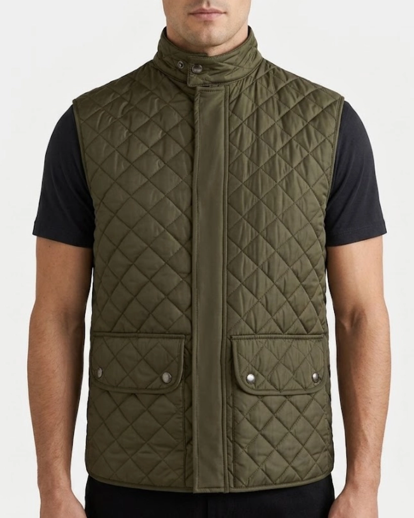 Alternative view of Yellowstone S04 John Dutton Green Quilted Vest