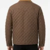 Yellowstone S04 John Dutton Brown Quilted Jacket - Image 3