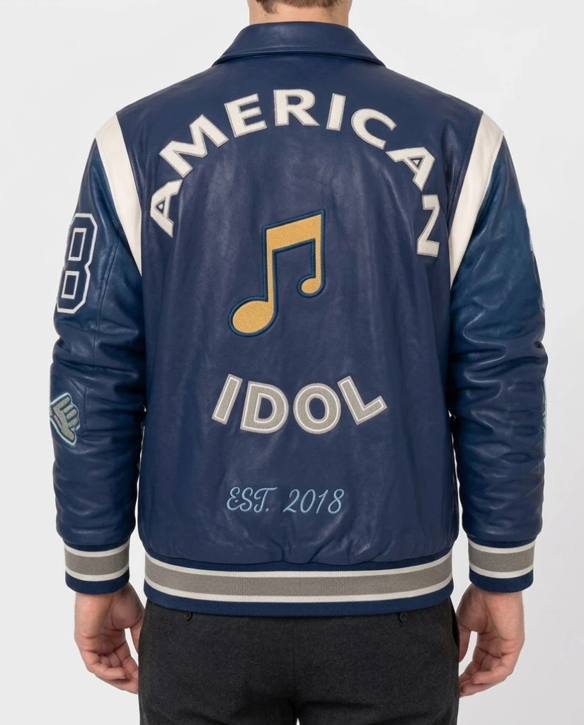 American Idol Lionel Richie Blue Varsity Jacket - Image 3