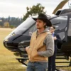 Yellowstone S04 Kayce Dutton Brown Cotton Vest - Image 5