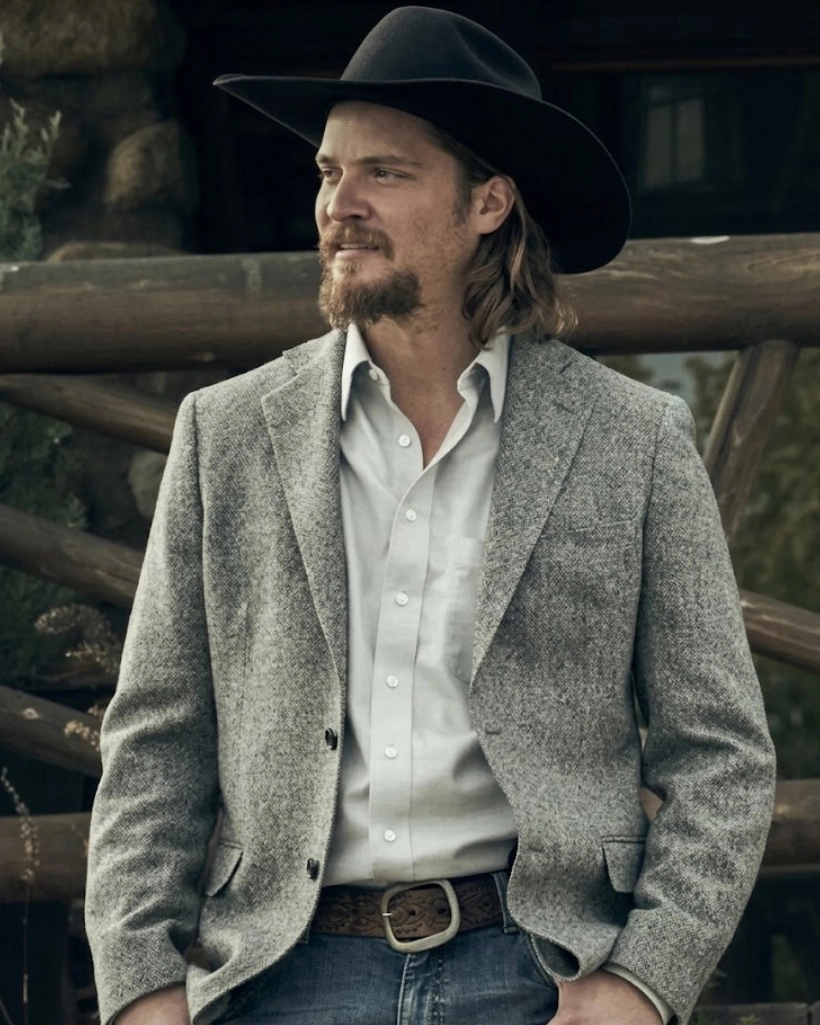 Yellowstone S03 Kayce Dutton Grey Wool Blazer - Image 4