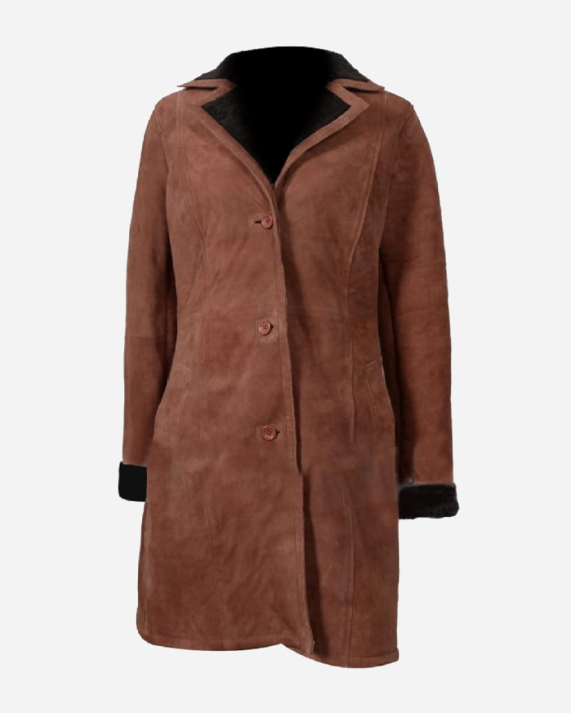 Alternative view of Yellowstone S03 Monica Dutton Suede Leather Coat