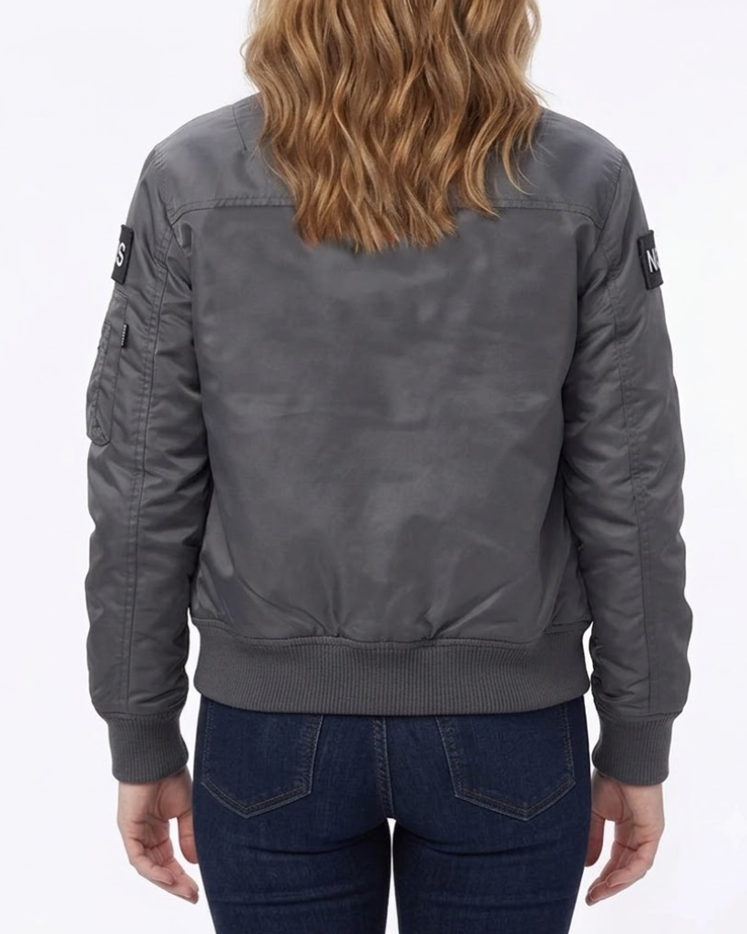 NCIS Sydney S03 Olivia Swann Gray Bomber Jacket - Image 3