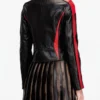 New York City Demi Lovato Red/Black Leather Jacket - Image 3
