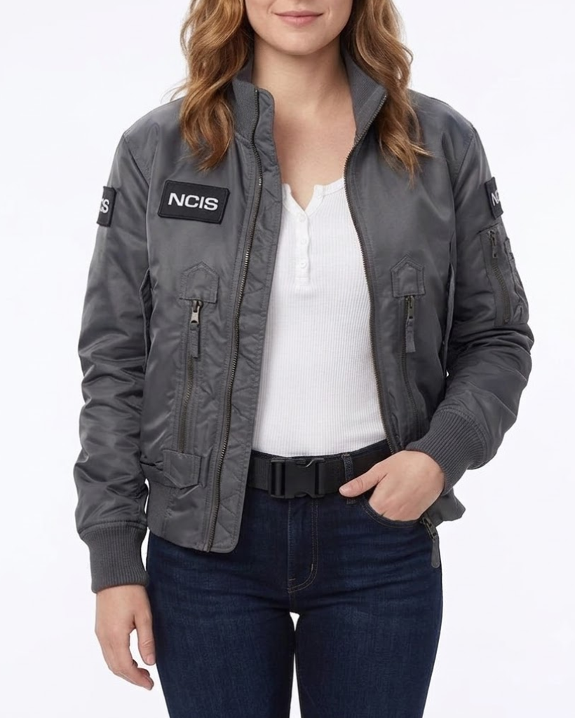 Alternative view of NCIS Sydney S03 Olivia Swann Gray Bomber Jacket