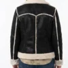 One Piece S02 Tashigi Black Shearling Jacket - Image 3