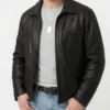 Police Per Jete Nik Xhelilaj Black Leather Jacket - Image 2