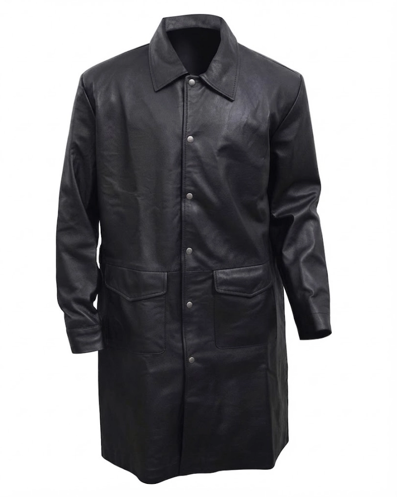 Alternative view of Yellowstone S03 Rip Wheeler Long Black Leather Coat