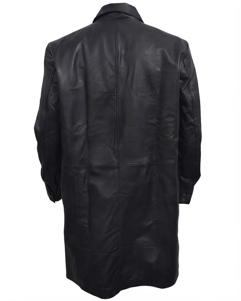 Yellowstone S03 Rip Wheeler Long Black Leather Coat - Image 3