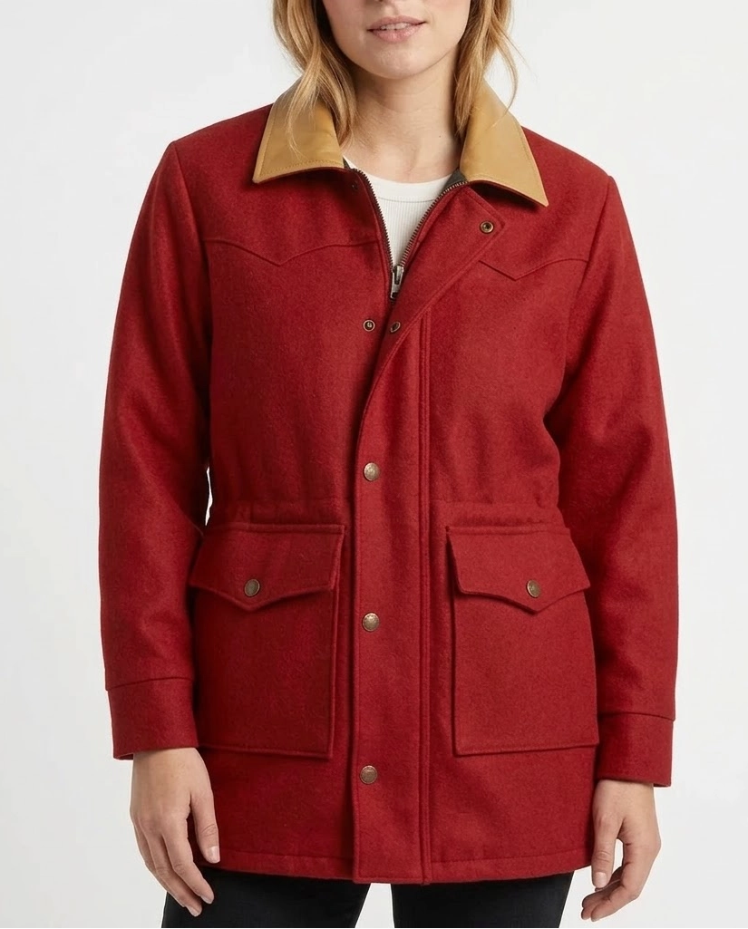 Alternative view of Rose Reid Christmas on Every Page Rosemary Wool Red Coat