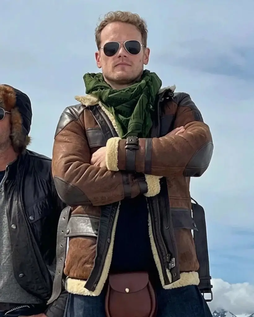 sam heughan shearling jacket