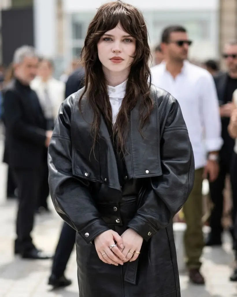 sophie thatcher leather jacket