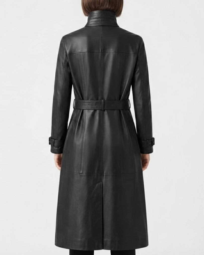 Sunny Nights D’Arcy Carden Black Leather Coat - Image 3