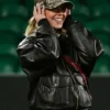 Sydney Sweeney Sporting CP v GD Black Leather Jacket - Image 4