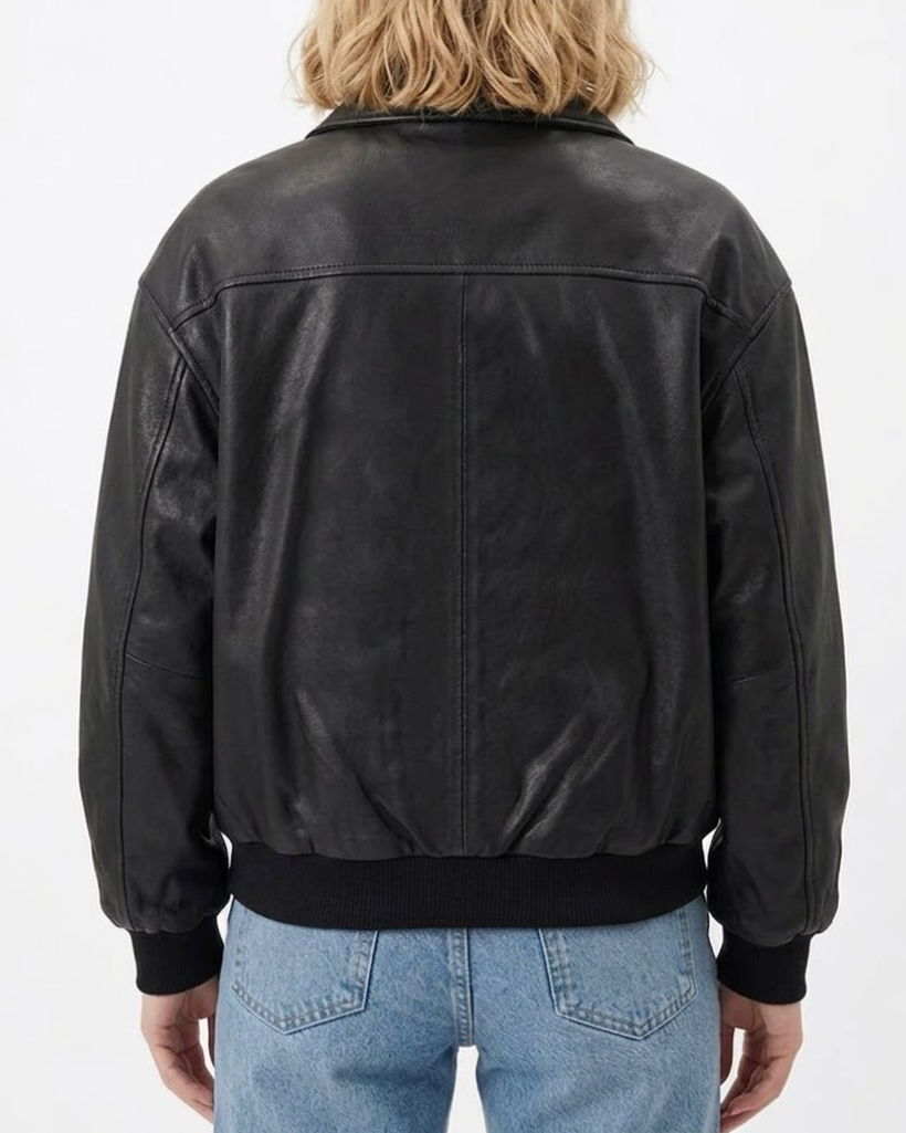 Sydney Sweeney Sporting CP v GD Black Leather Jacket - Image 3