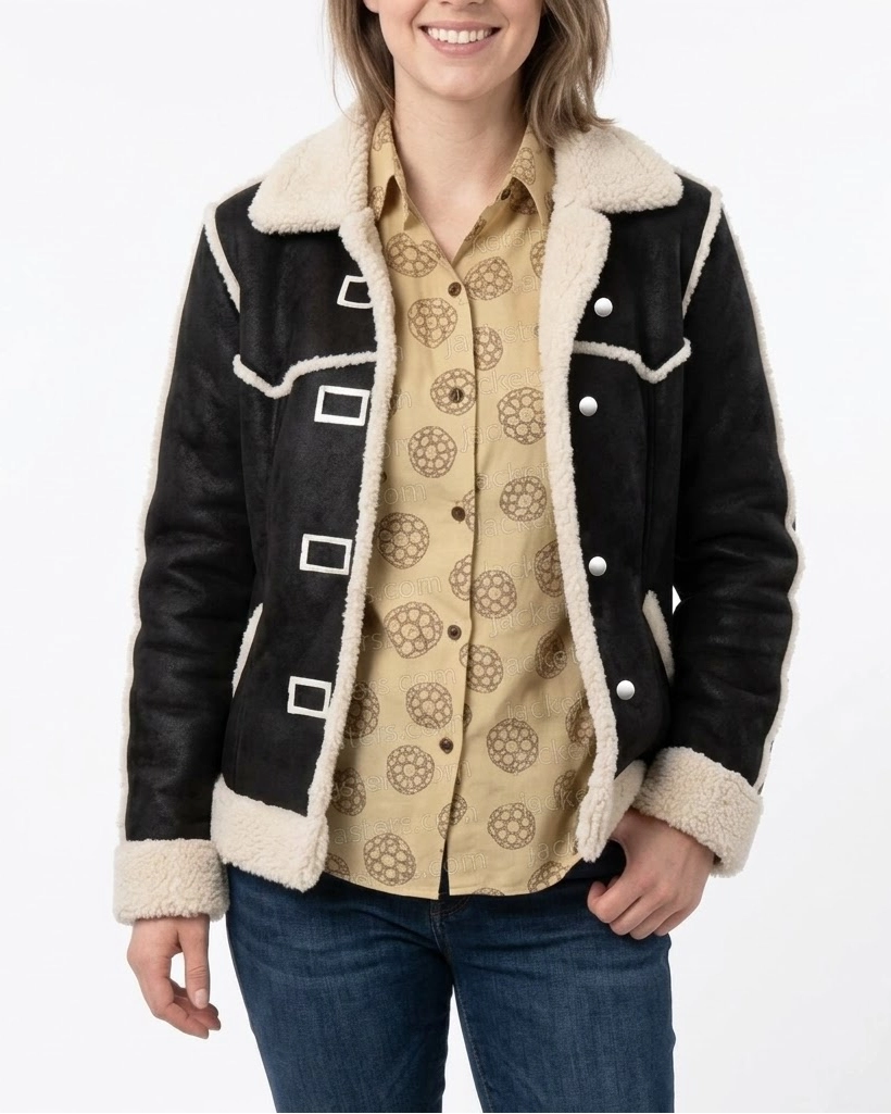 Alternative view of One Piece S02 Tashigi Black Shearling Jacket