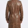 Yellowstone Origin 1883 James Dutton Brown Leather Trench Coat - Image 3
