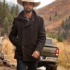 Yellowstone S02 Ryan Bingham Grey Wool Pea Coat - Image 4