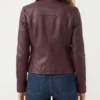Wild Cards S03 Kaylah Zander Burgundy Leather Jacket - Image 3