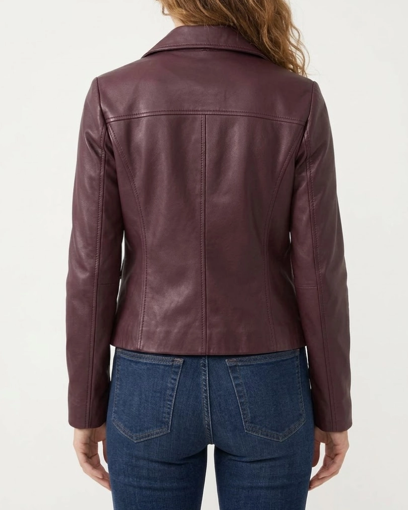 Wild Cards S03 Kaylah Zander Burgundy Leather Jacket - Image 3