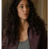 Wild Cards S03 Kaylah Zander Burgundy Leather Jacket - Image 4