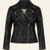 Yellowstone S04 Beth Dutton Black Biker Leather Jacket - Image 2