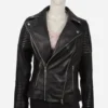 Yellowstone S04 Beth Dutton Black Biker Leather Jacket - Image 4