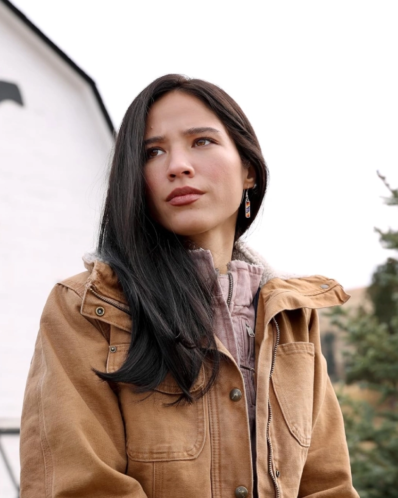 Yellowstone S02 Monica Dutton Brown Cotton Jacket - Image 5
