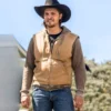 Yellowstone S04 Kayce Dutton Brown Cotton Vest - Image 6