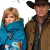 Yellowstone S03 Beth Dutton Blue Wool Coat - Image 4