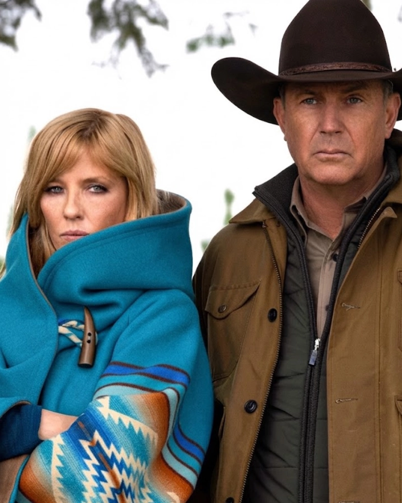 Yellowstone S03 Beth Dutton Blue Wool Coat - Image 4