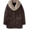 Yellowstone Beth Dutton Brown Wool Coat - Image 3
