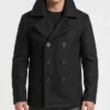 Yellowstone S02 Ryan Bingham Grey Wool Pea Coat - Image 2