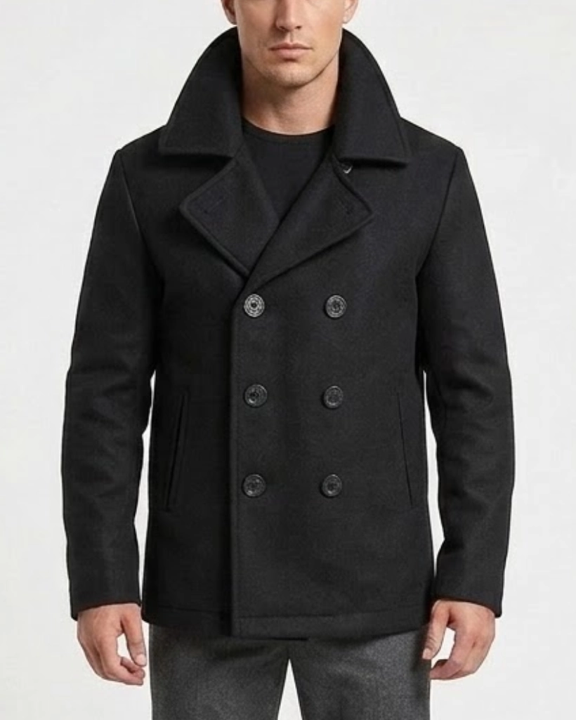 Alternative view of Yellowstone S02 Ryan Bingham Grey Wool Pea Coat