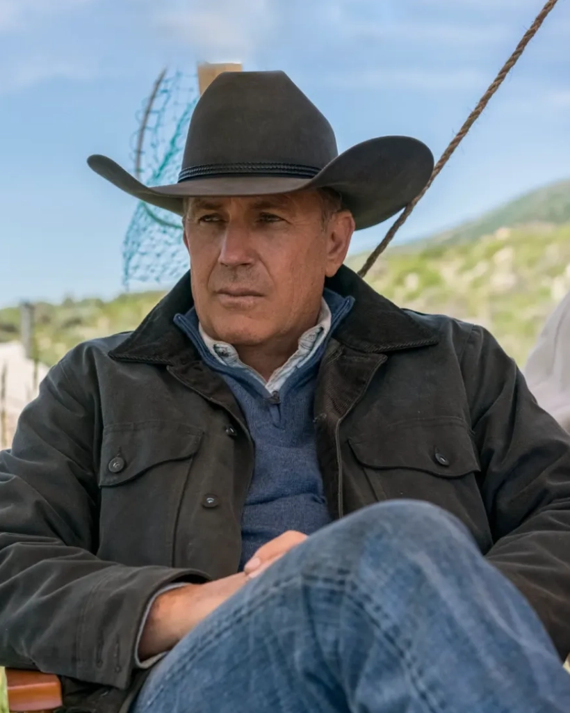 Alternative view of Yellowstone John Dutton Grey Cotton Jacket