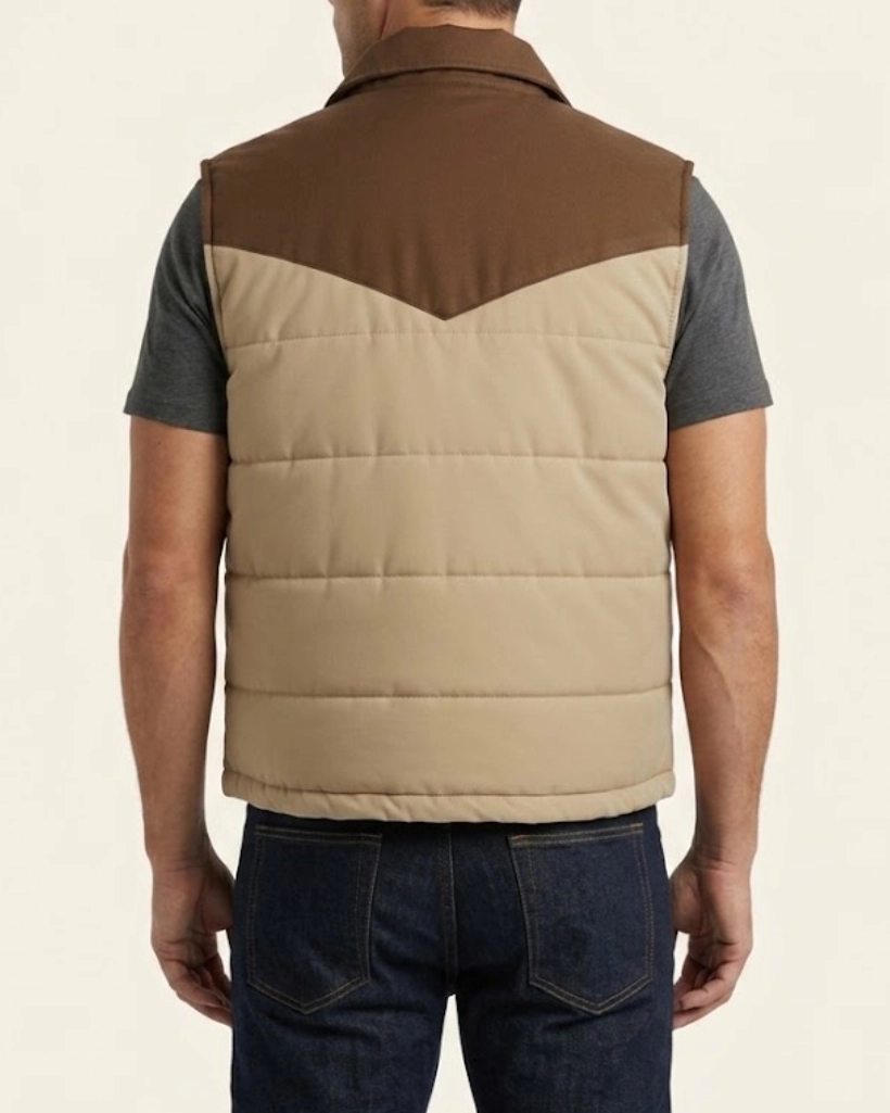 Yellowstone S03 Ryan Brown Quilted Parachute Vest - Image 3
