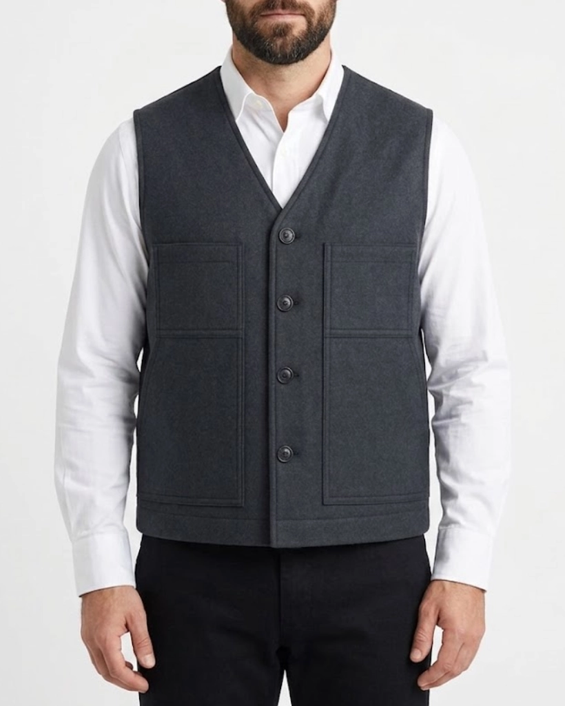 Alternative view of Yellowstone S03 John Dutton Grey Wool Vest