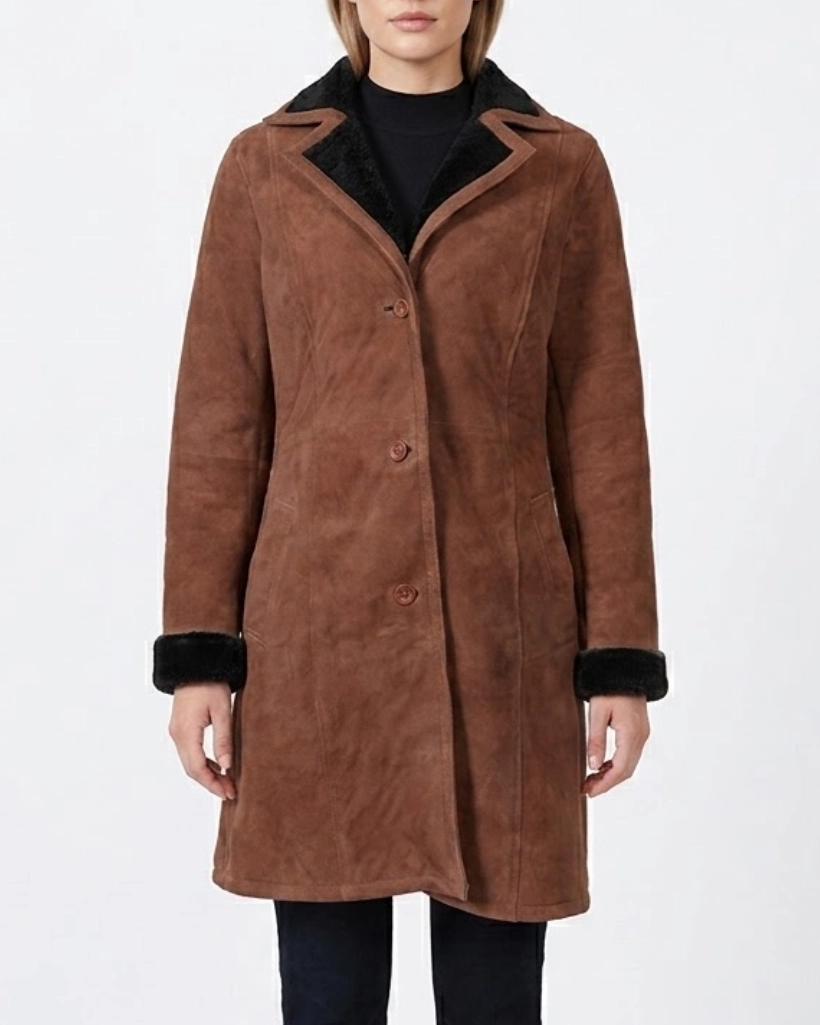 Alternative view of Yellowstone S03 Monica Dutton Suede Leather Coat