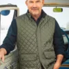 Yellowstone S04 John Dutton Green Quilted Vest - Image 4
