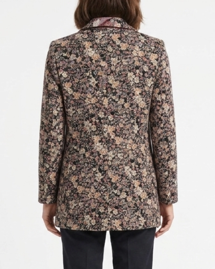 Yellowstone S05 Beth Dutton Floral Wool Coat - Image 3