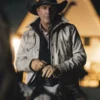 Yellowstone S05 John Dutton White Leather Jacket - Image 5