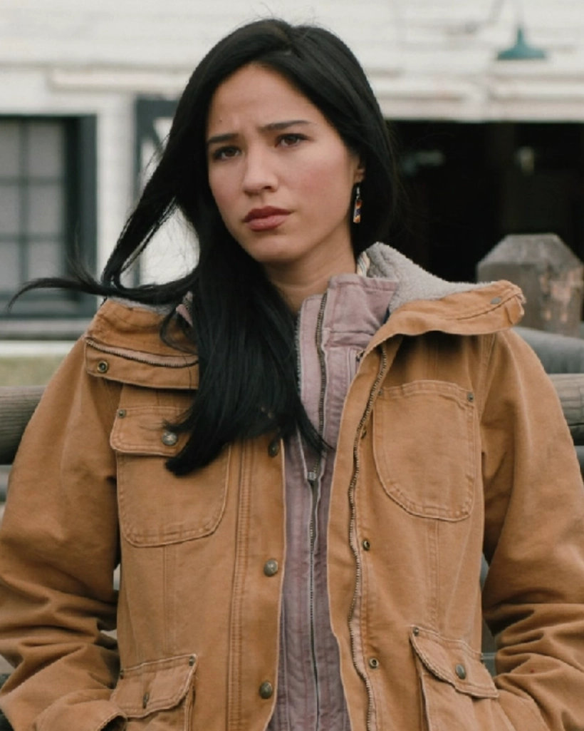 Yellowstone S02 Monica Dutton Brown Cotton Jacket - Image 4