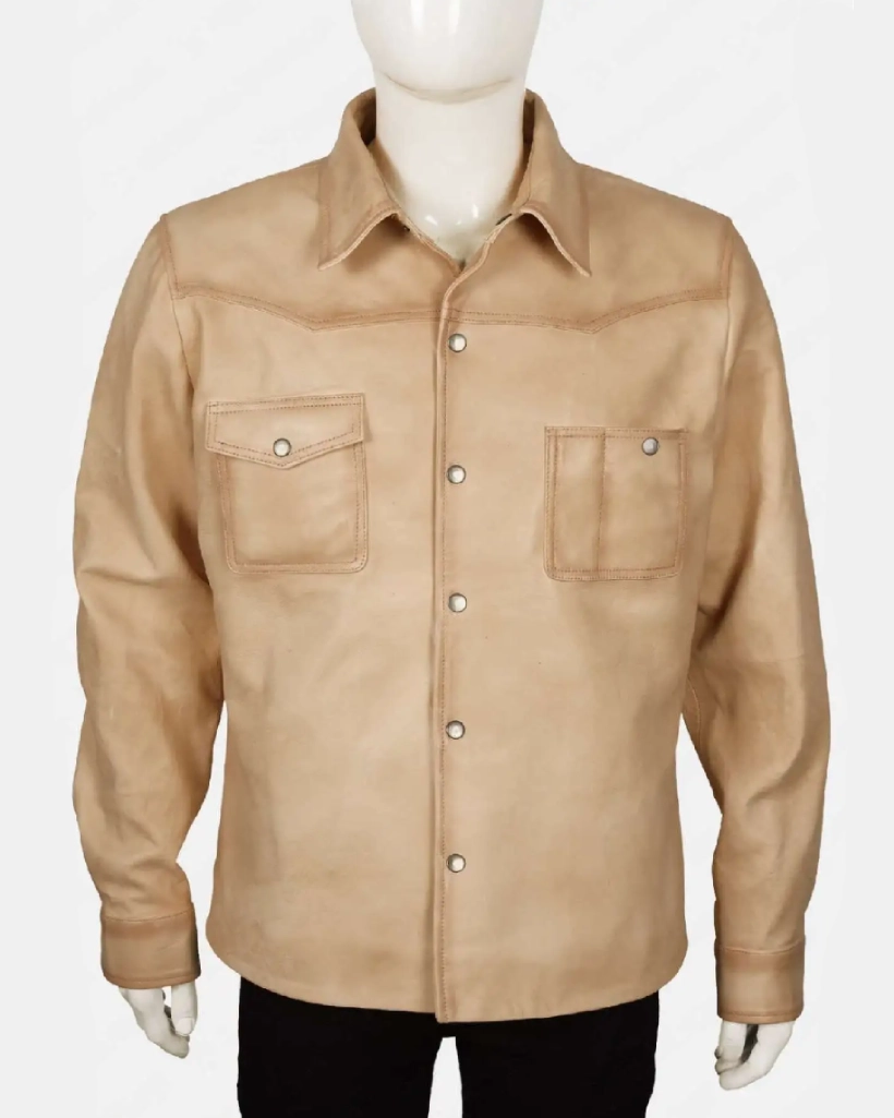 Alternative view of Yellowstone S05 John Dutton White Leather Jacket